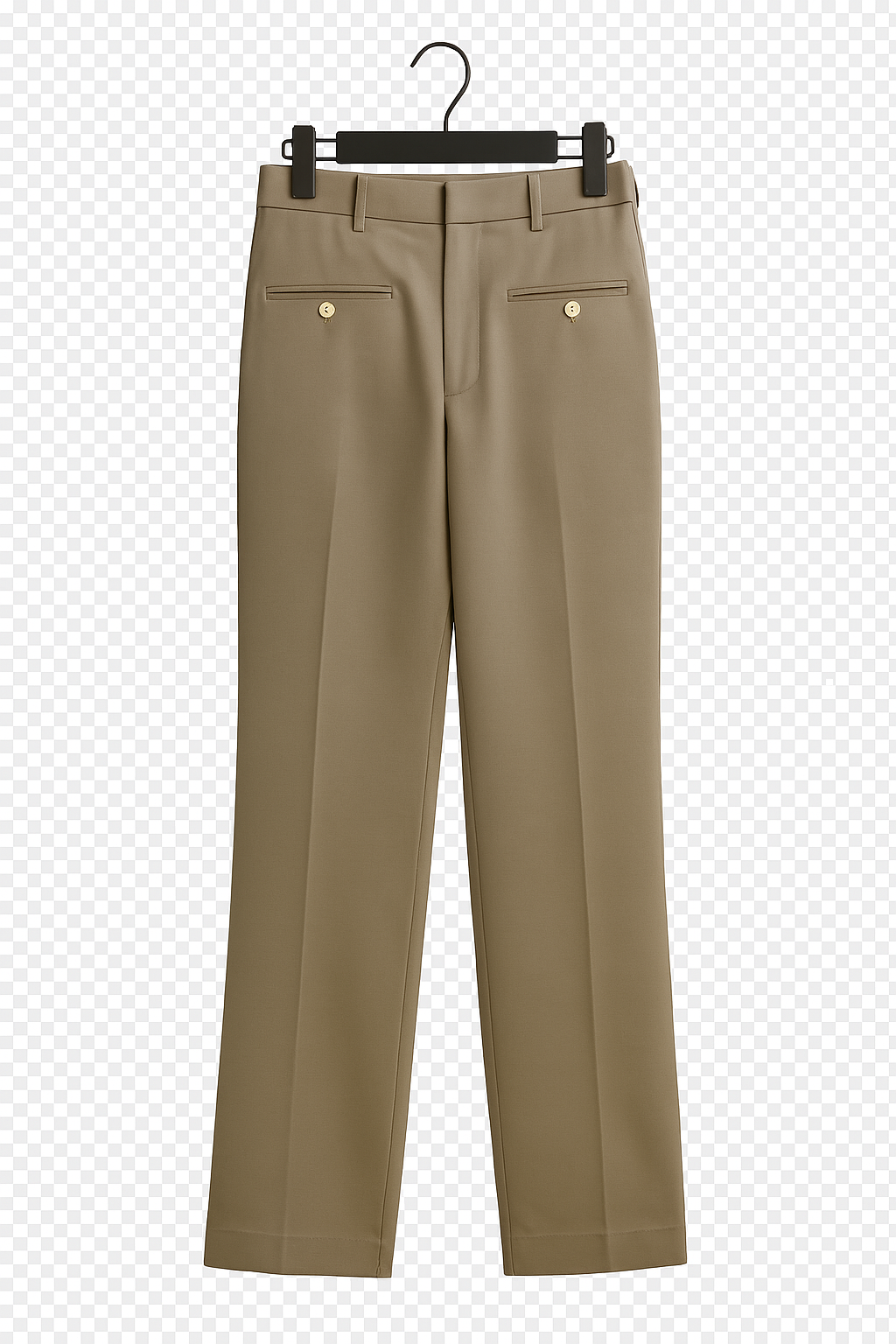 Men's Beige Pleated Tailored Trousers with Side Adjusters