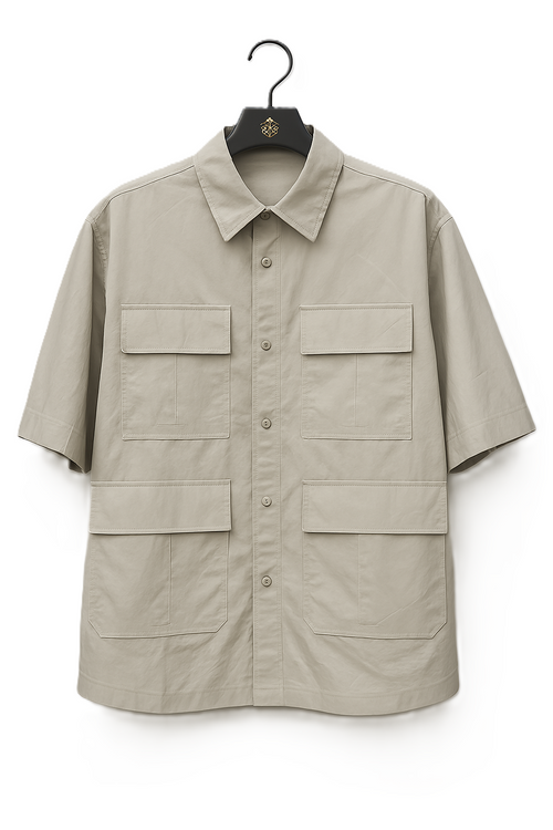 Gasserine Beige Utility Shirt